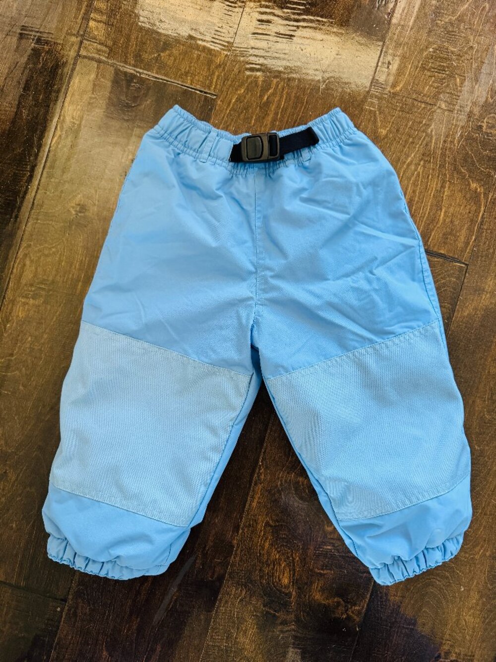 Land's End Snow Pants Toddler 3T Blue Fleece Lined Jogger Adjustable Belt Nylon